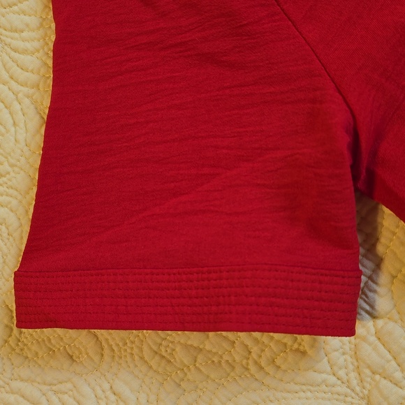 Bright Red Short Sleeve Crew Top - Picture 2 of 5
